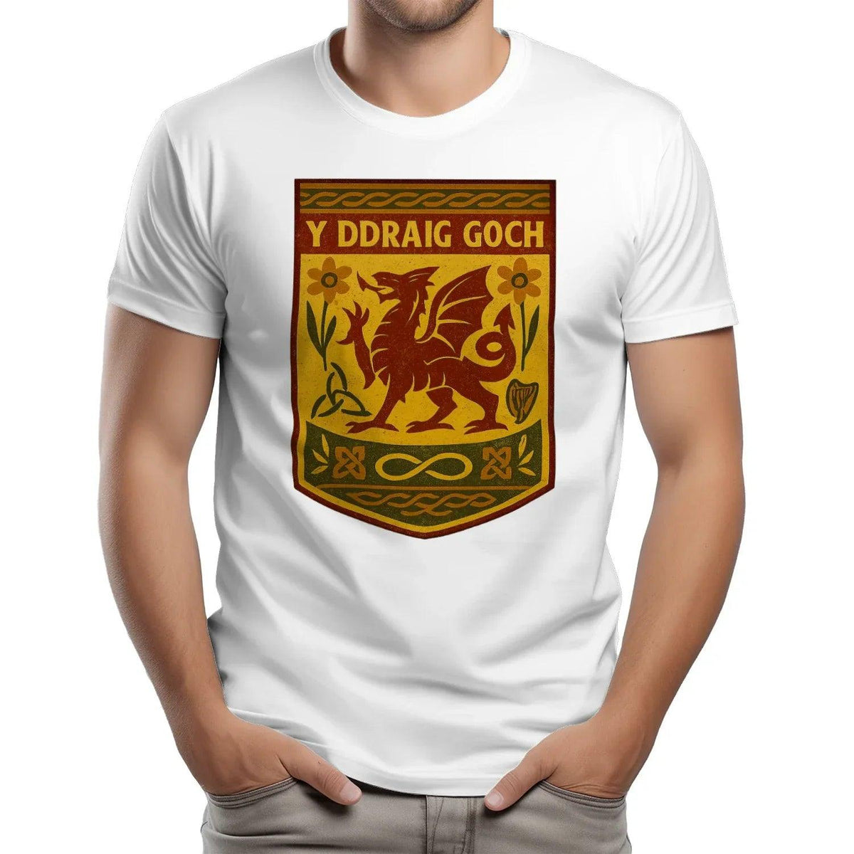 Welsh Dragon T-Shirt - Y Ddraig Goch Shield, Unisex - Celtic Wolfwear