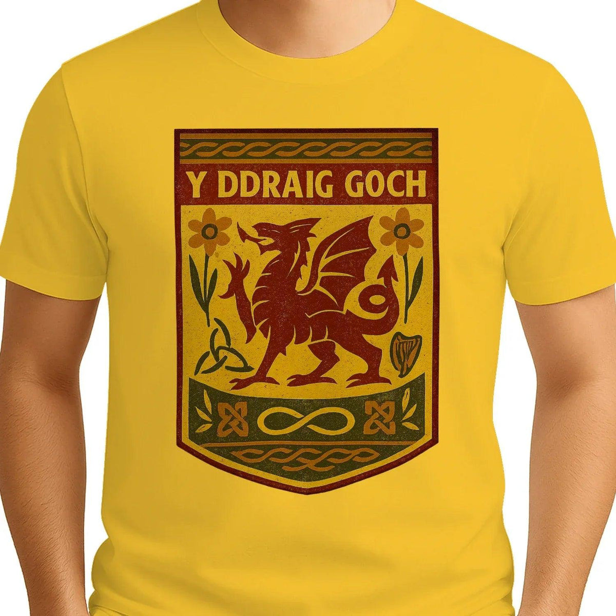 Welsh Dragon T-Shirt - Y Ddraig Goch Shield, Unisex - Celtic Wolfwear