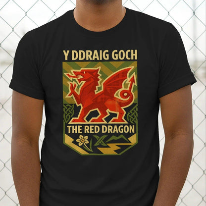 Welsh Dragon T-Shirt - Y Ddraig Goch, Unisex Streetwear - Celtic Wolfwear