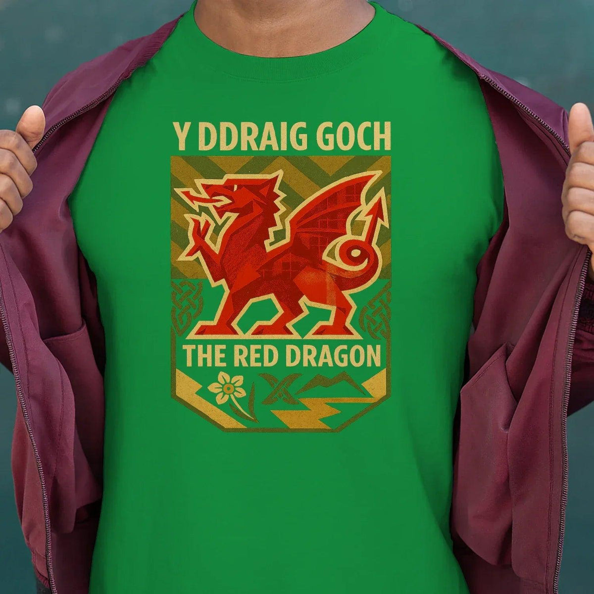 Welsh Dragon T-Shirt - Y Ddraig Goch, Unisex Streetwear - Celtic Wolfwear