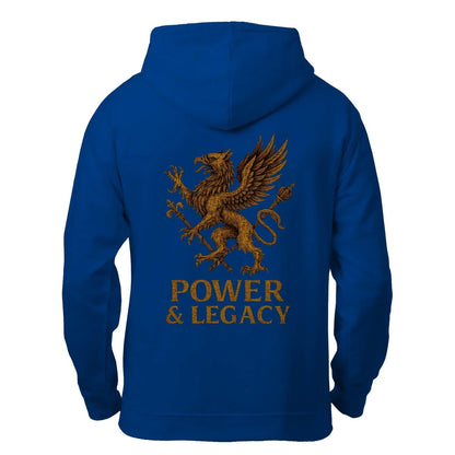 Welsh Dragon Zip Hoodie - Gold Herald Print White Unisex - Celtic Wolfwear