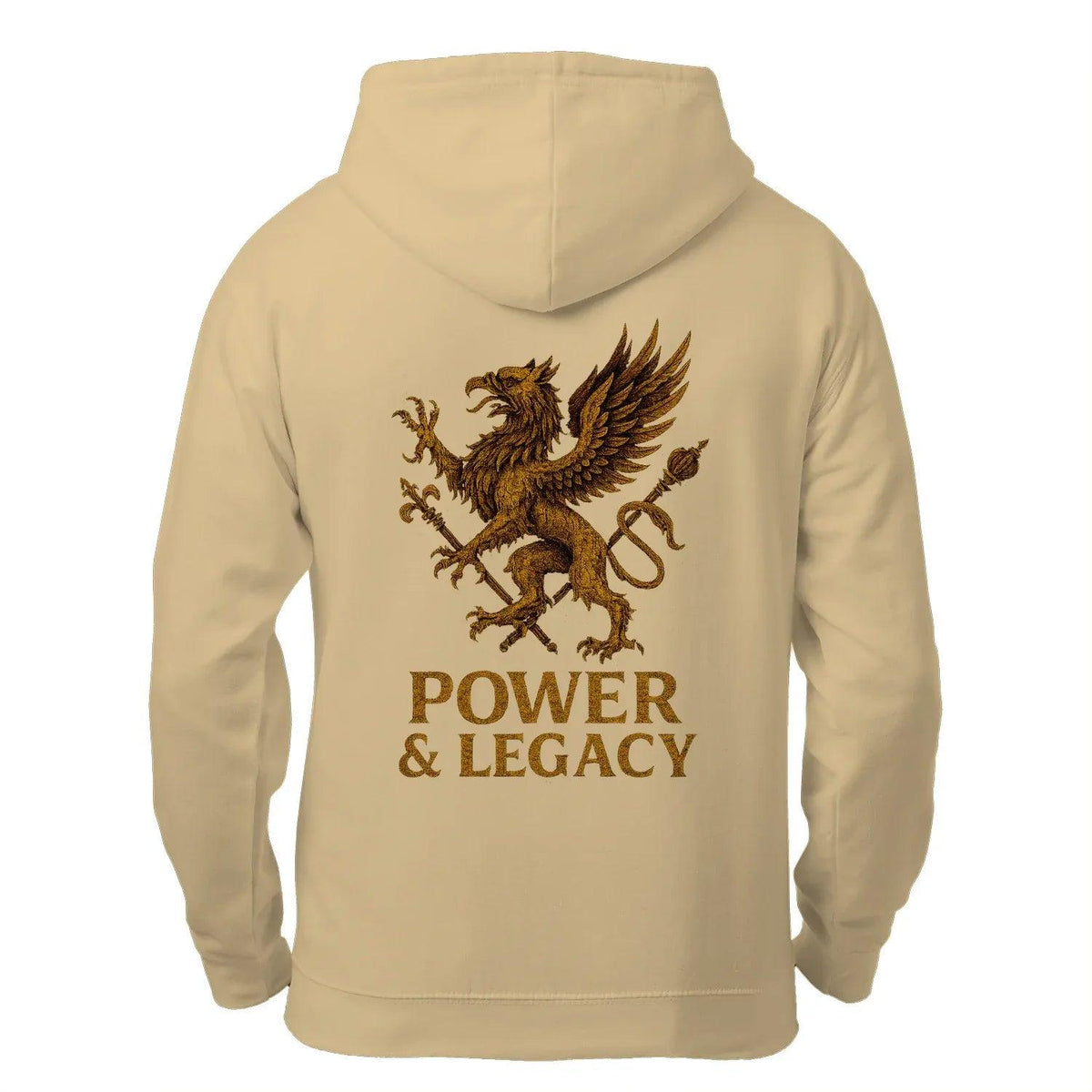 Welsh Dragon Zip Hoodie - Gold Herald Print White Unisex - Celtic Wolfwear