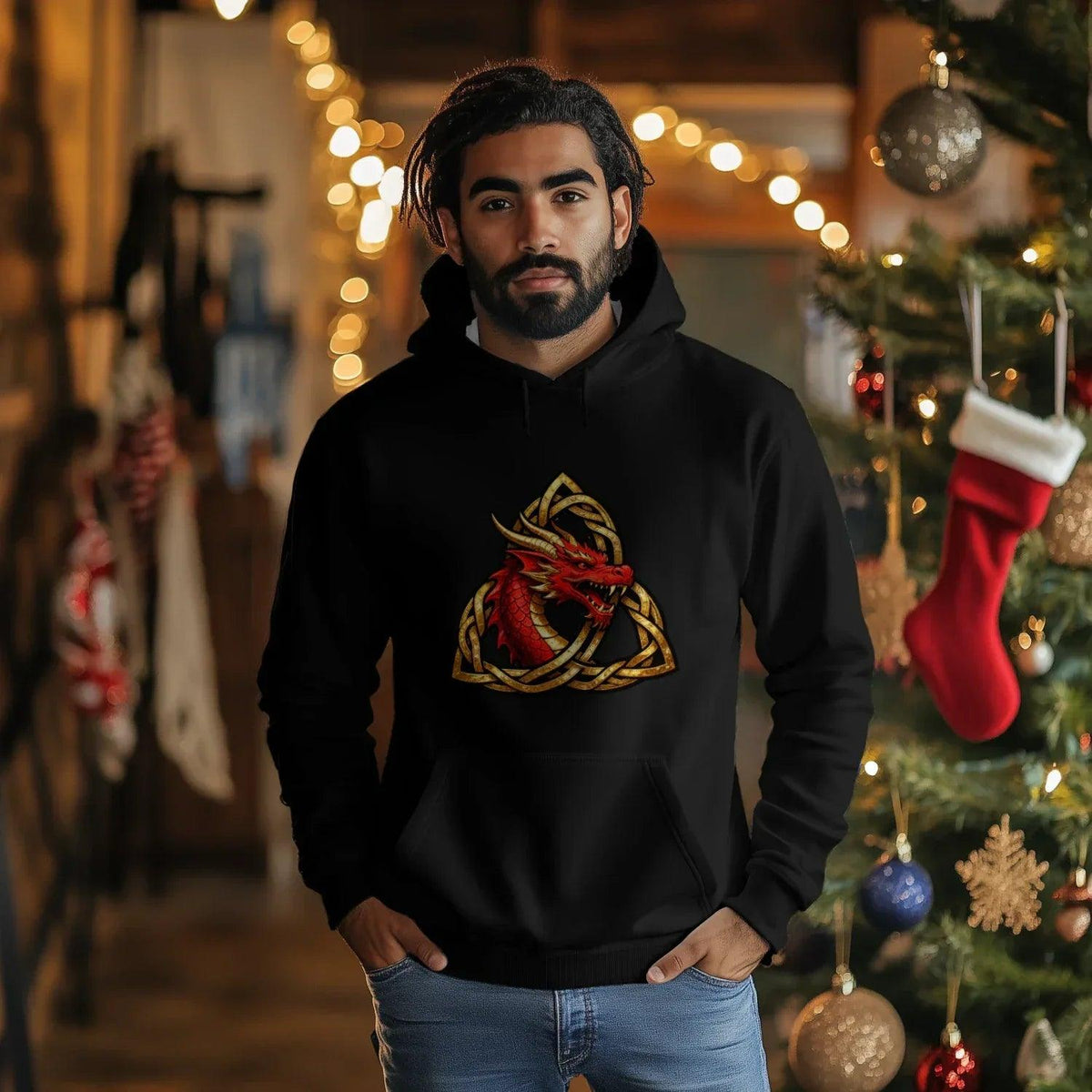 Welsh Hoodie - Triquetra, Terrace-Inspired Streetwear - Celtic Wolfwear