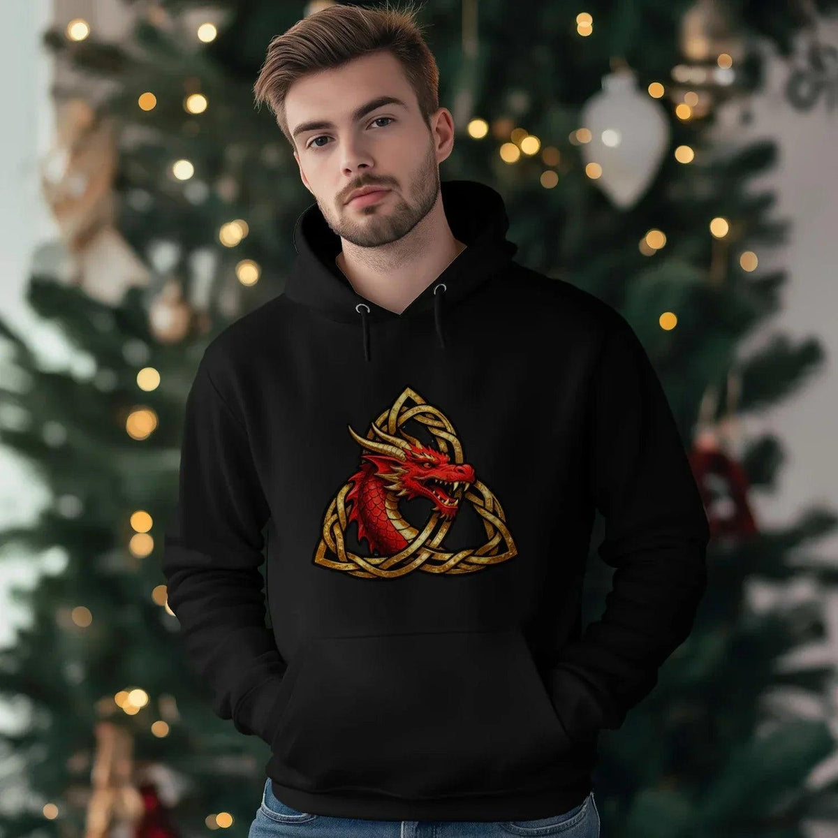 Welsh Hoodie - Triquetra, Terrace-Inspired Streetwear - Celtic Wolfwear