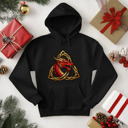 Welsh Hoodie - Triquetra, Terrace-Inspired Streetwear - Celtic Wolfwear