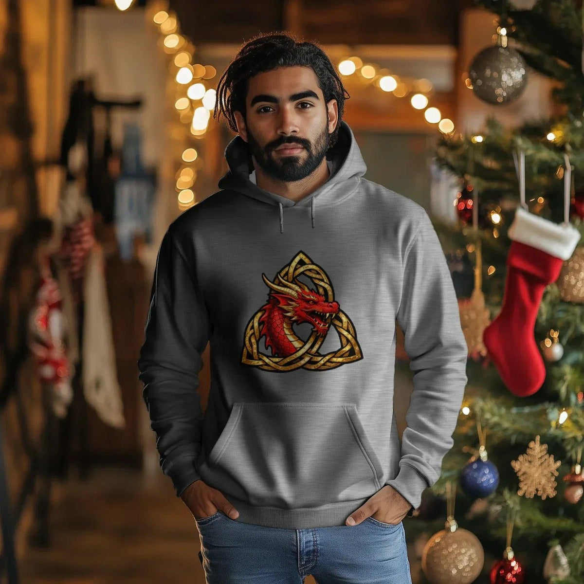 Welsh Hoodie - Triquetra, Terrace-Inspired Streetwear - Celtic Wolfwear