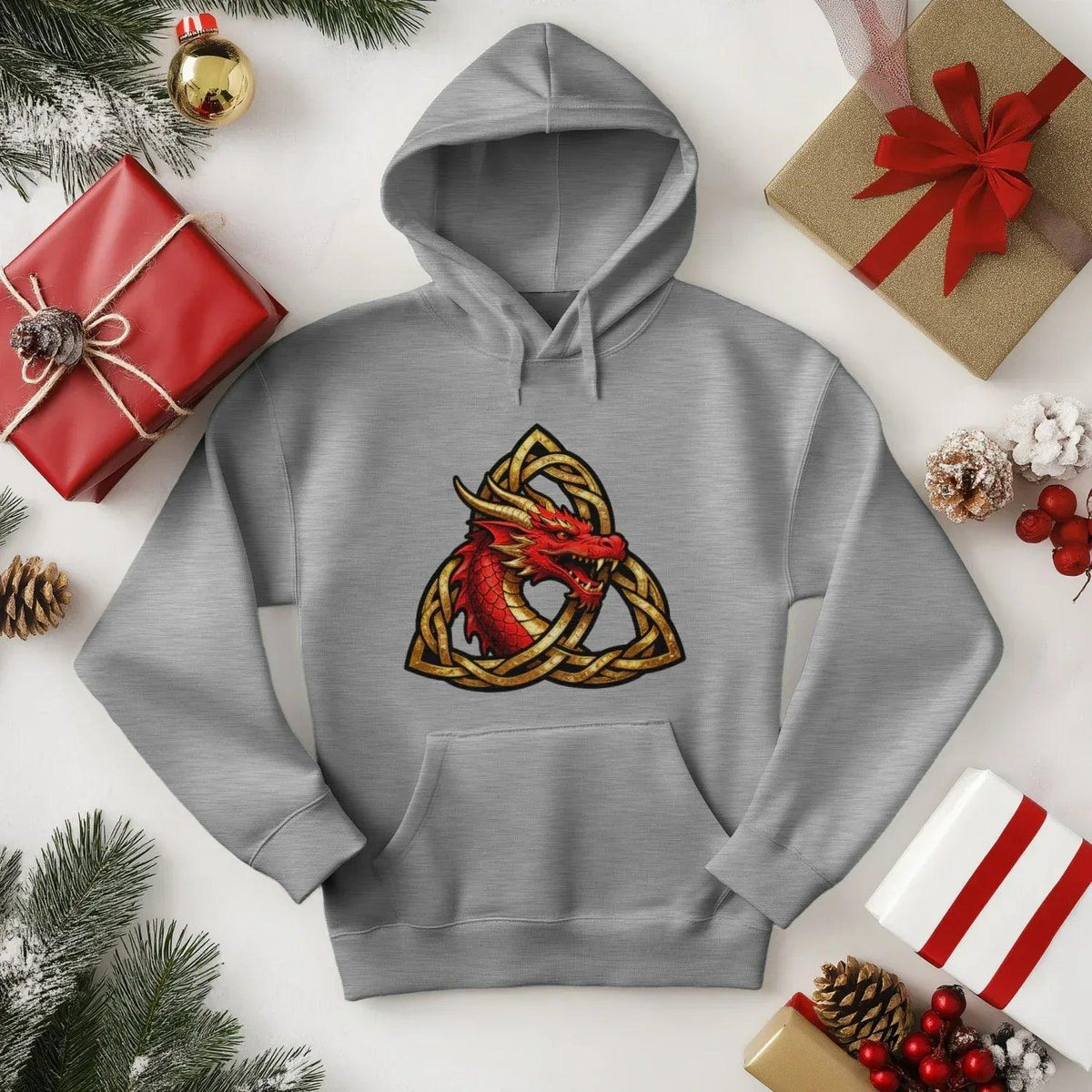 Welsh Hoodie - Triquetra, Terrace-Inspired Streetwear - Celtic Wolfwear