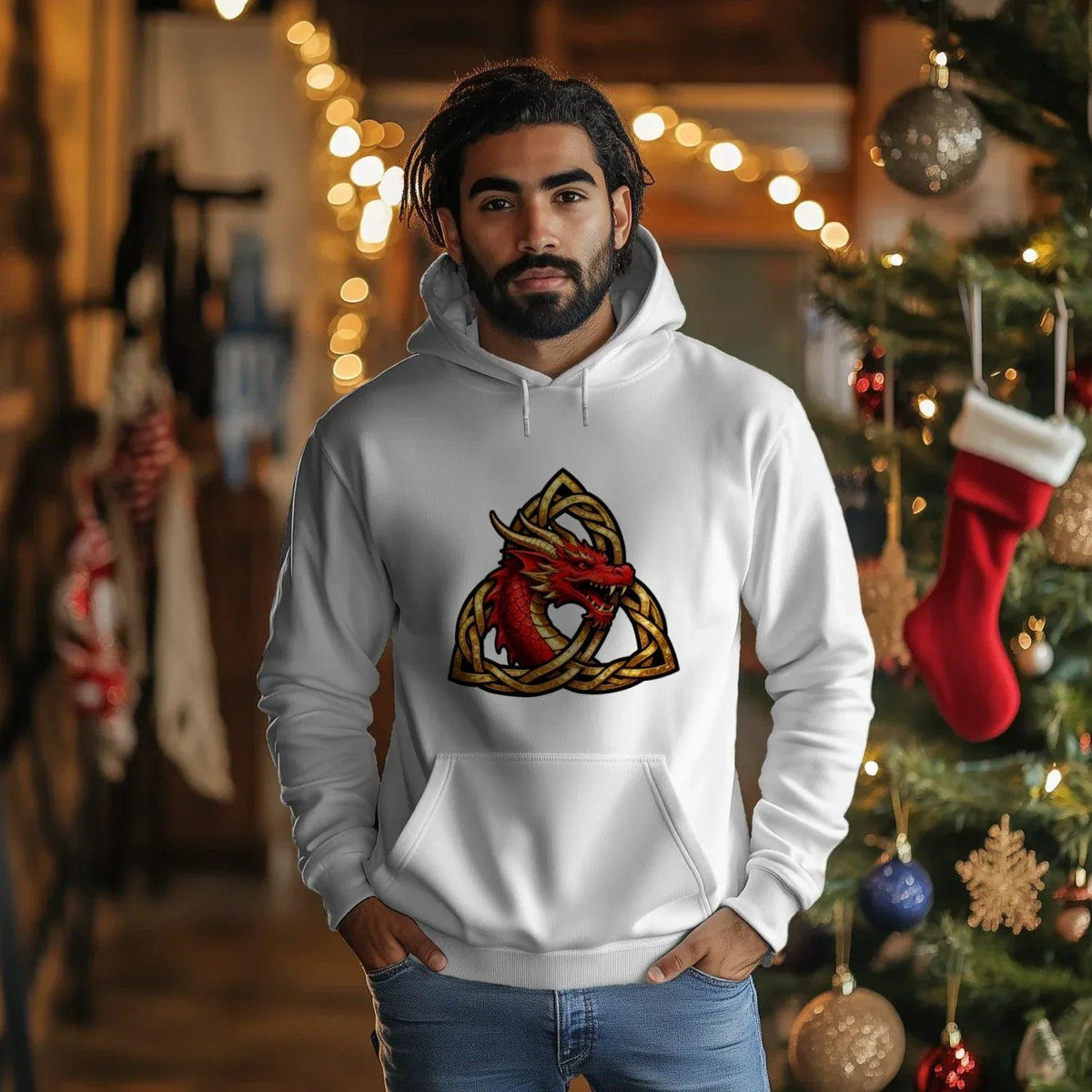Welsh Hoodie - Triquetra, Terrace-Inspired Streetwear - Celtic Wolfwear