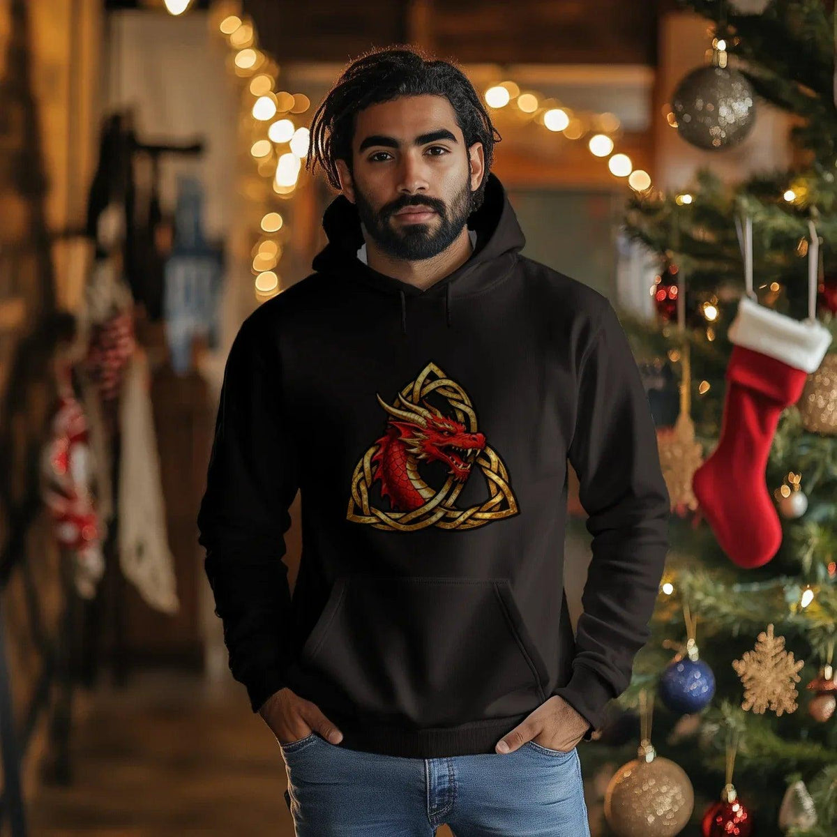Welsh Hoodie - Triquetra, Terrace-Inspired Streetwear - Celtic Wolfwear
