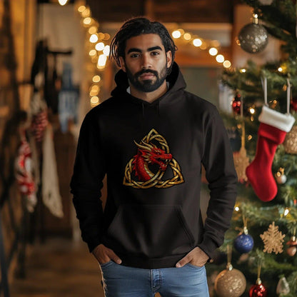 Welsh Hoodie - Triquetra, Terrace-Inspired Streetwear - Celtic Wolfwear