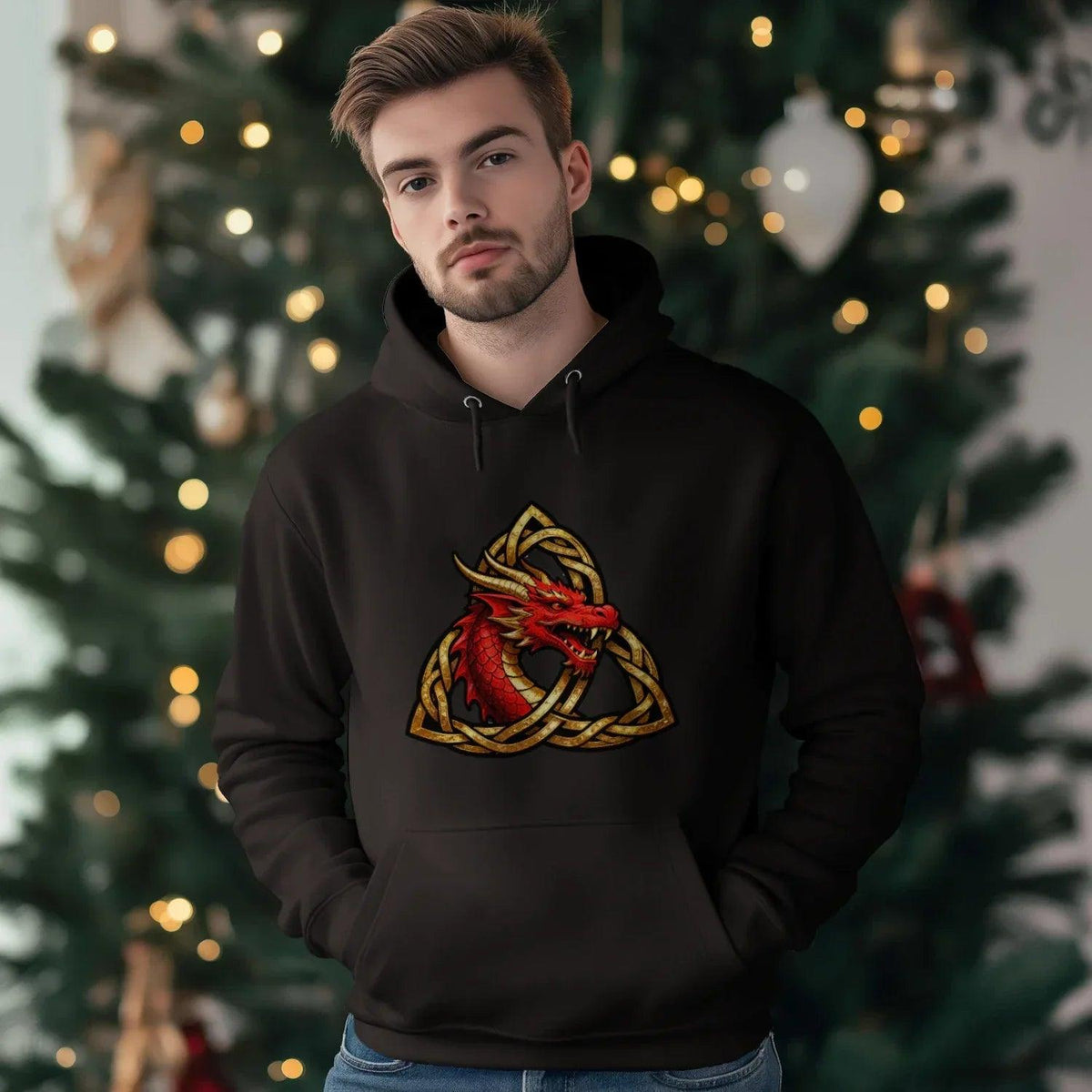 Welsh Hoodie - Triquetra, Terrace-Inspired Streetwear - Celtic Wolfwear