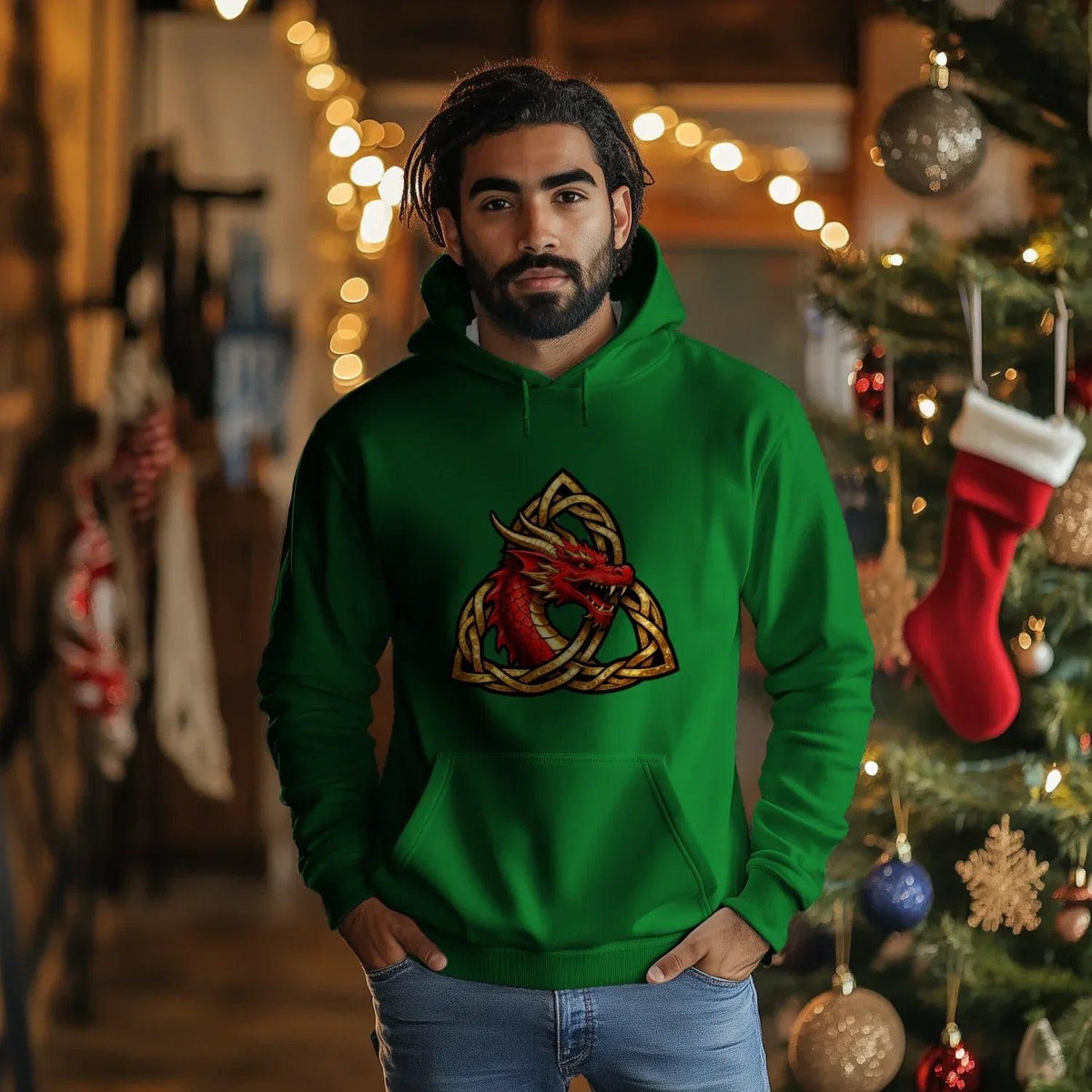 Welsh Hoodie - Triquetra, Terrace-Inspired Streetwear - Celtic Wolfwear