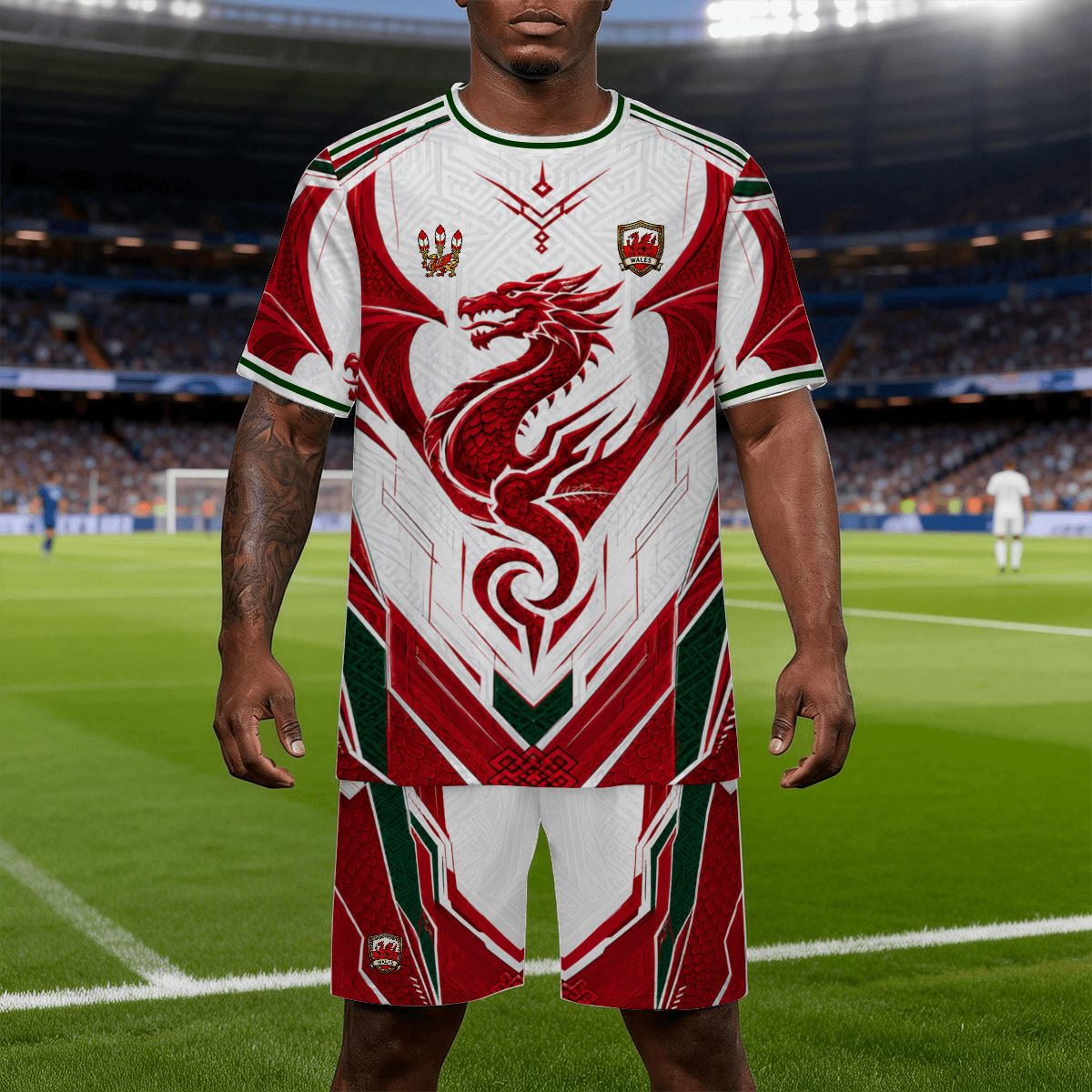 Wales Red Dragon Soccer Kit - Jersey and Shorts Set