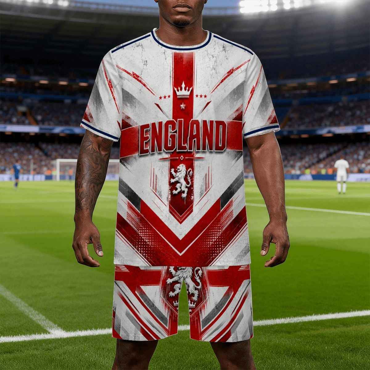 England St. George Cross Football Jersey and shorts Set