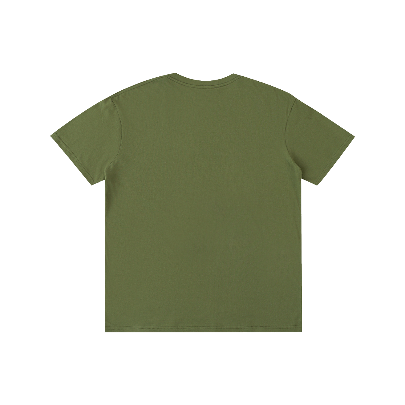 Army green unisex pure-cotton T-shirt, plain back design