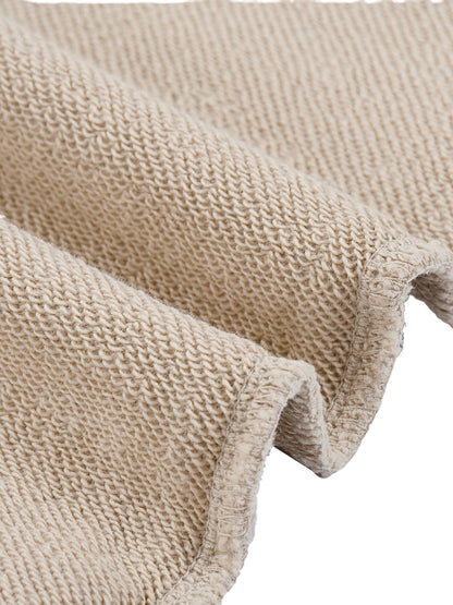 Stone sweatshirt hem and cuff detail with textured knit finish