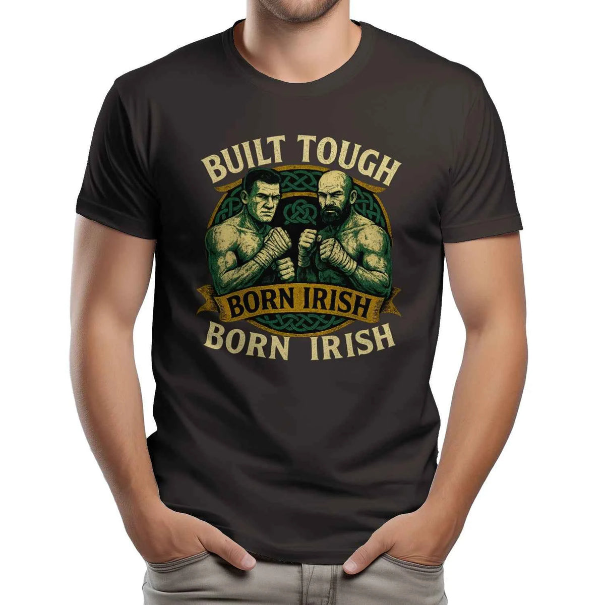 Irish T-Shirt - Born Built Tough, Unisex Matchday Wear - Celtic Wolfwear