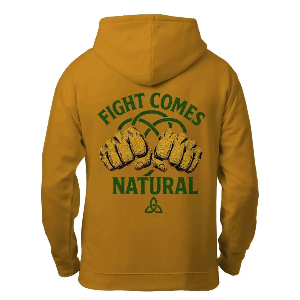 Celtic Wolf Fight Comes Natural Zip Hoodie — product detail view