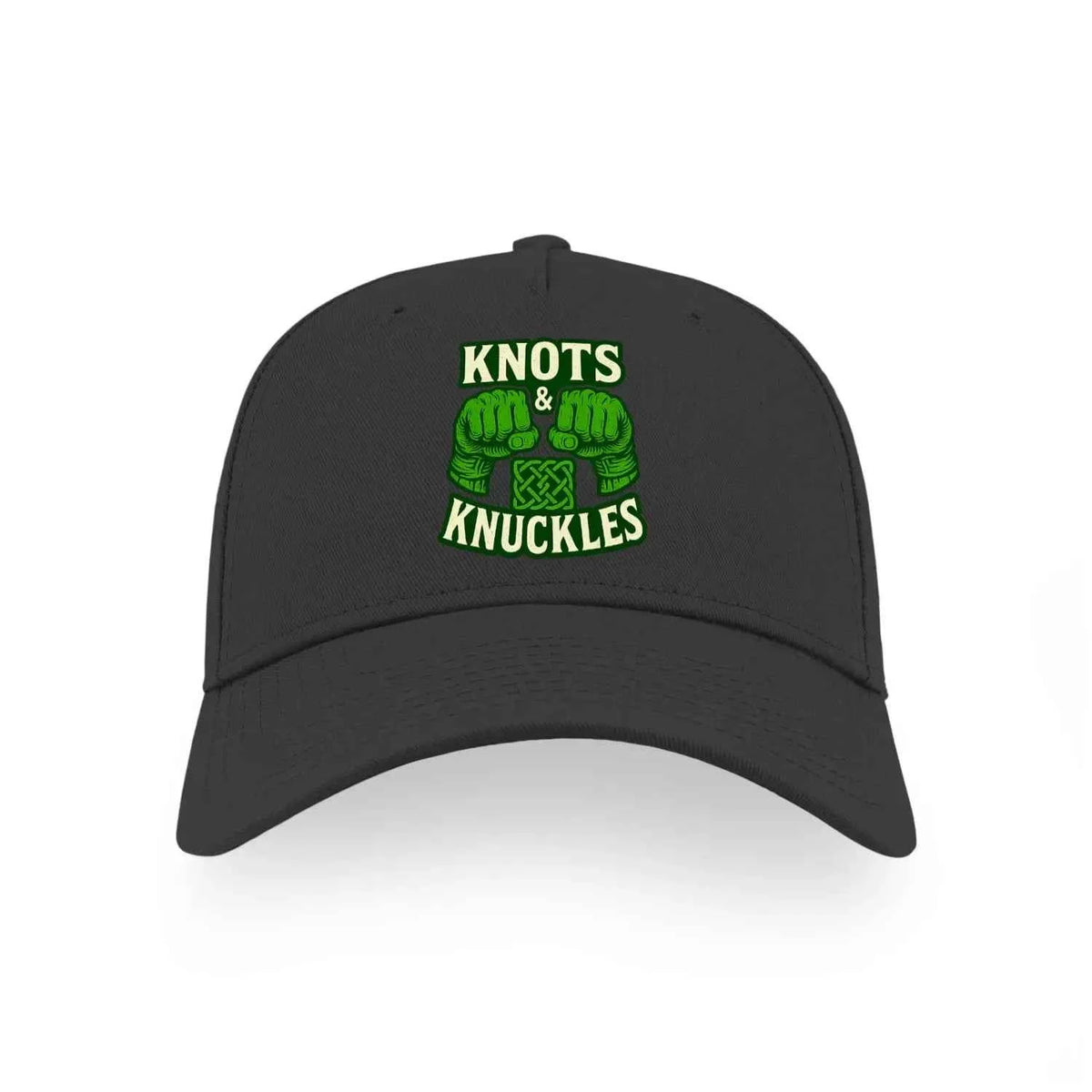 Irish 5-Panel Cap - Knots and Knuckles, Adjustable Fit - Celtic Wolfwear