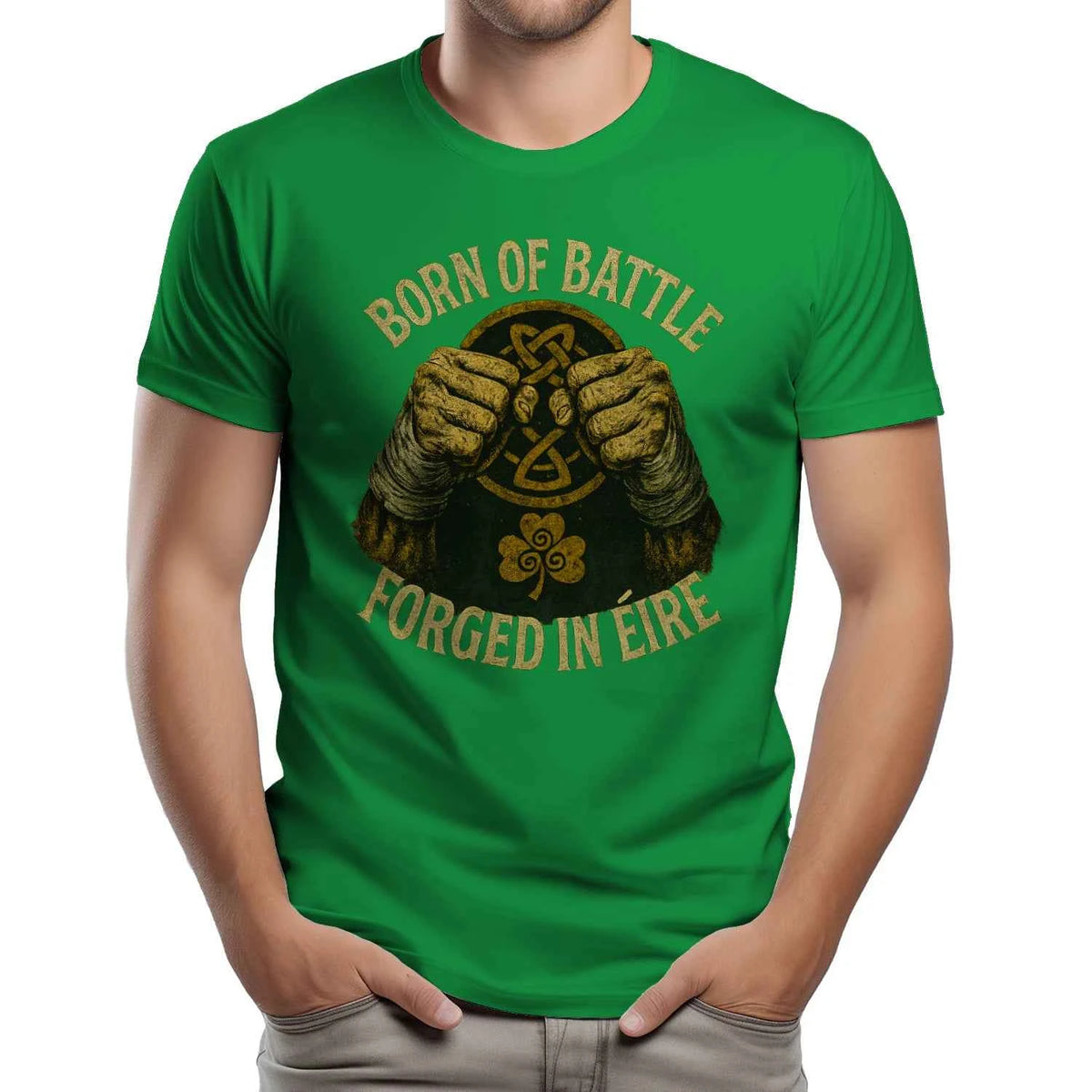 Irish Born Of Battle Forged In T-Shirt — product detail view