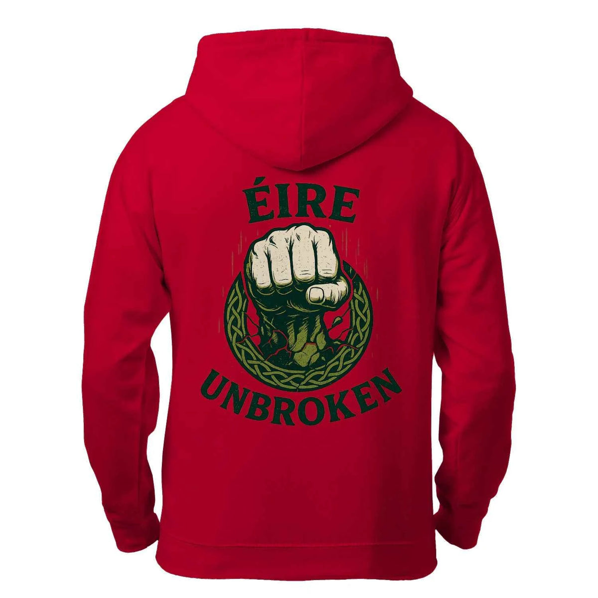 Irish Zip Hoodie - Éire Unbroken, Unisex Matchday Wear - Celtic Wolfwear