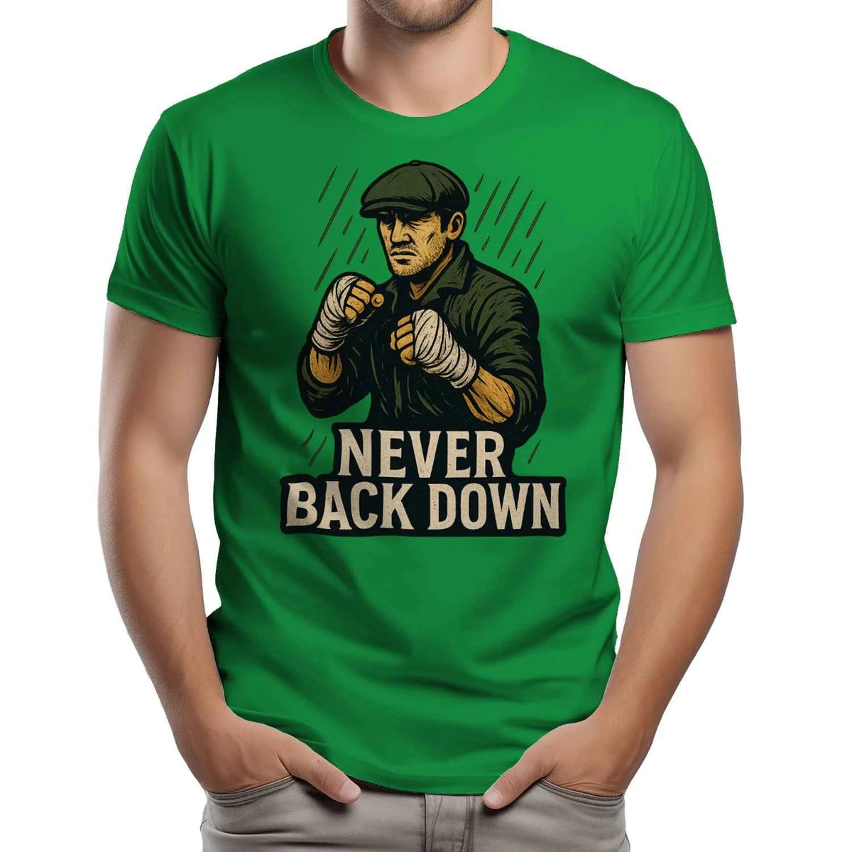Irish Never Back Down Ireland Softstyle T-Shirt — product detail view