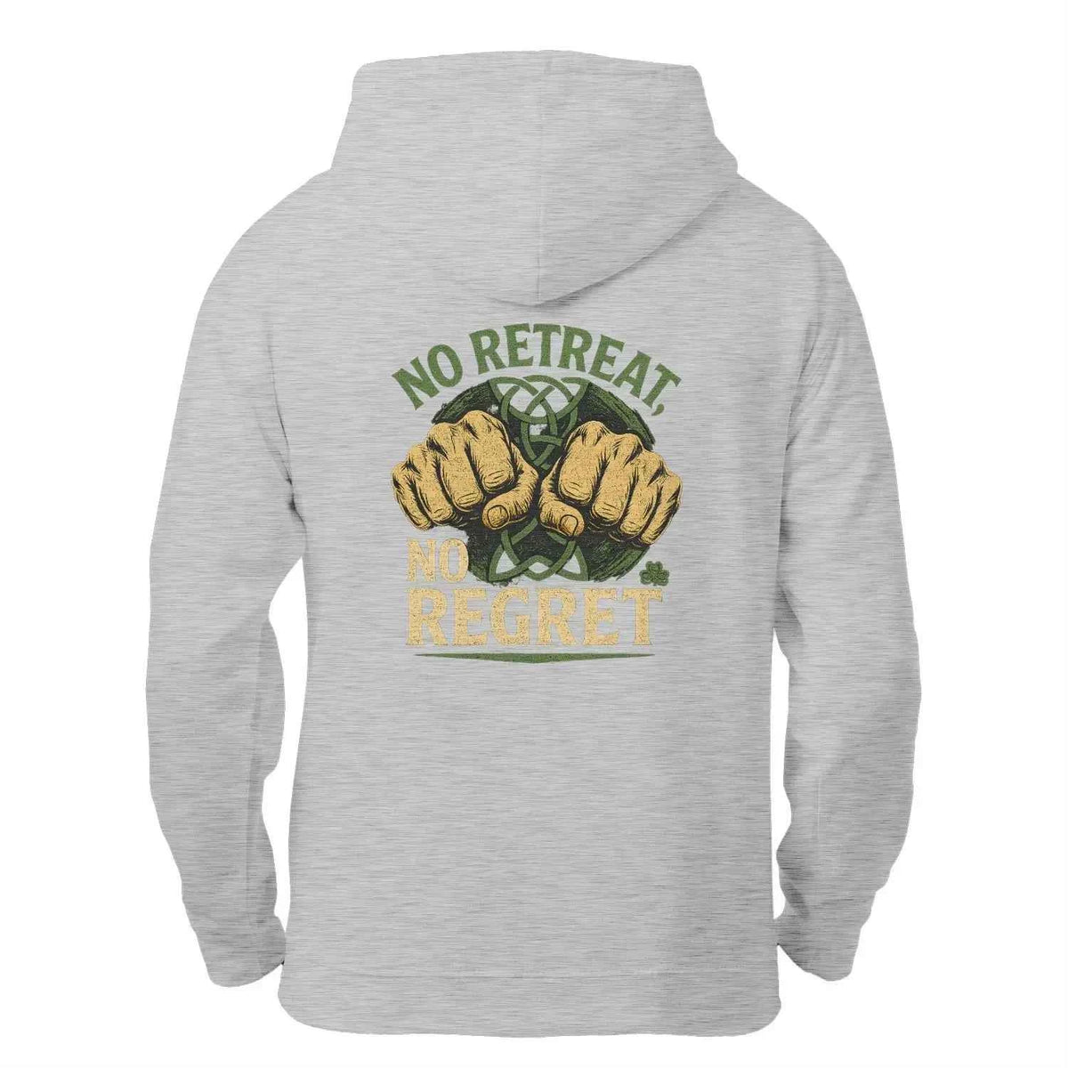 Irish Zip Hoodie - No Retreat No Regret Unisex Streetwear - Celtic Wolfwear