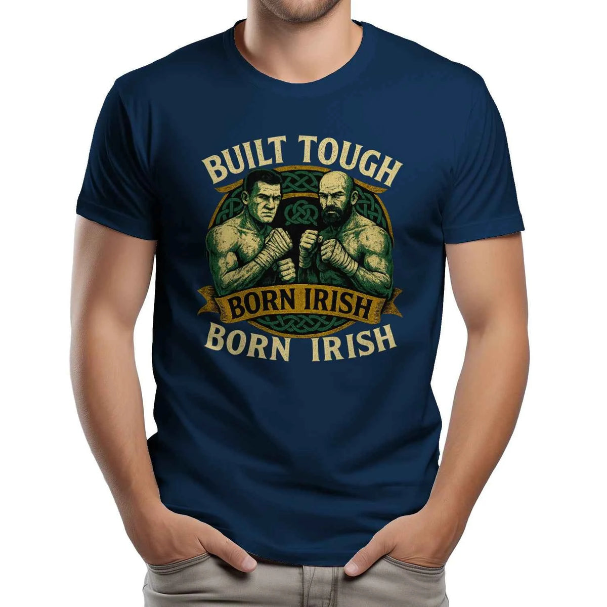 Irish T-Shirt - Born Built Tough, Unisex Matchday Wear - Celtic Wolfwear