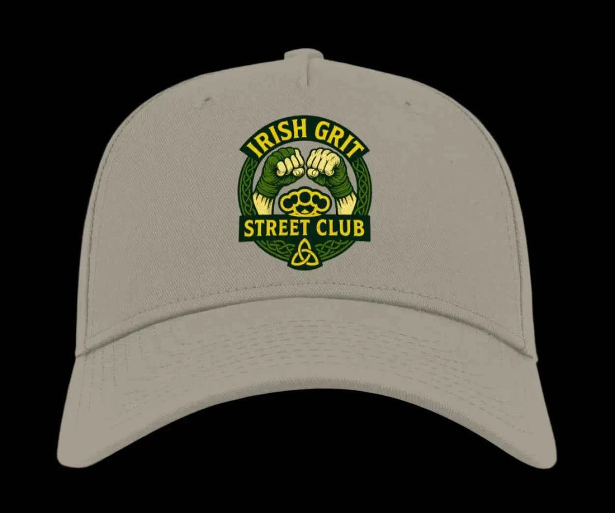 Irish 5-Panel Cap - Grit Street Club, Matchday Headwear - Celtic Wolfwear
