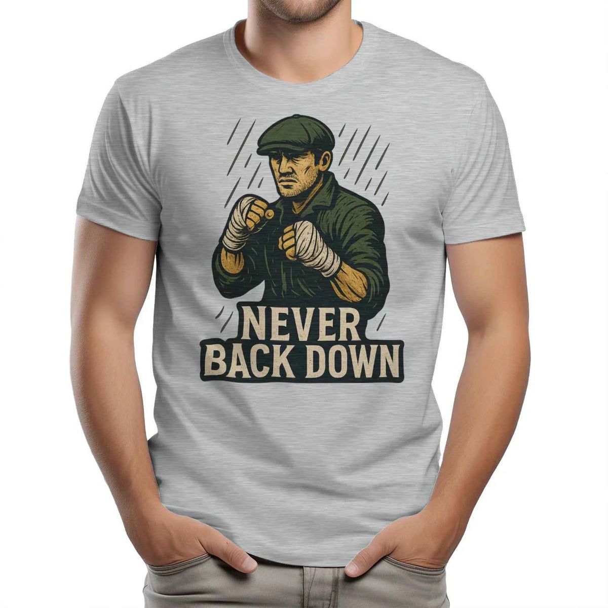 Irish T-Shirt - Never Back Down, Unisex Matchday Wear - Celtic Wolfwear