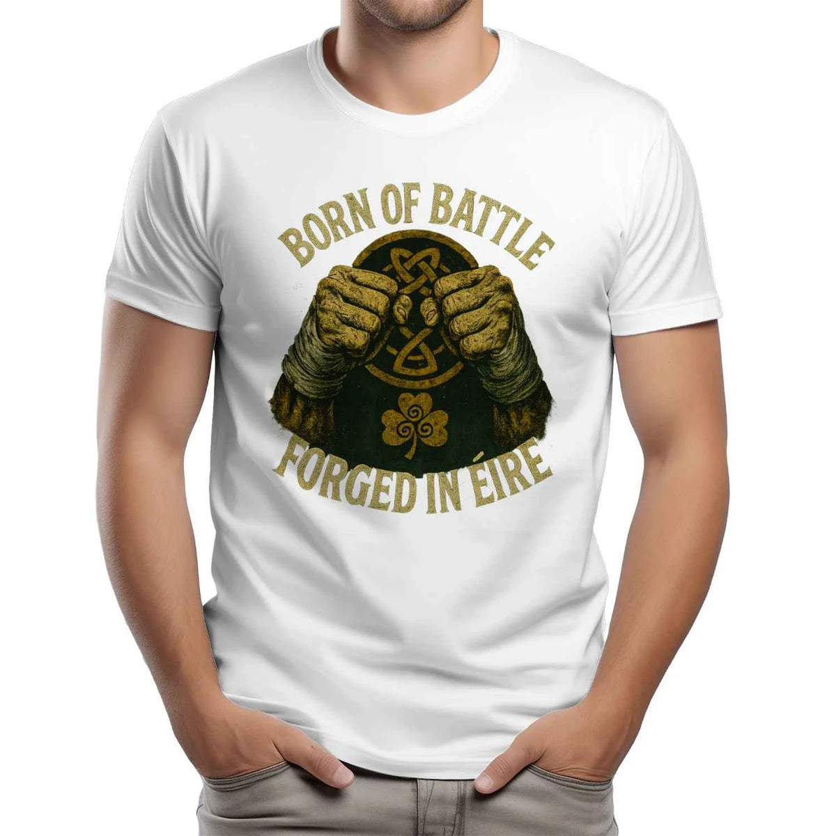 Irish Born Of Battle Forged In T-Shirt — product detail view