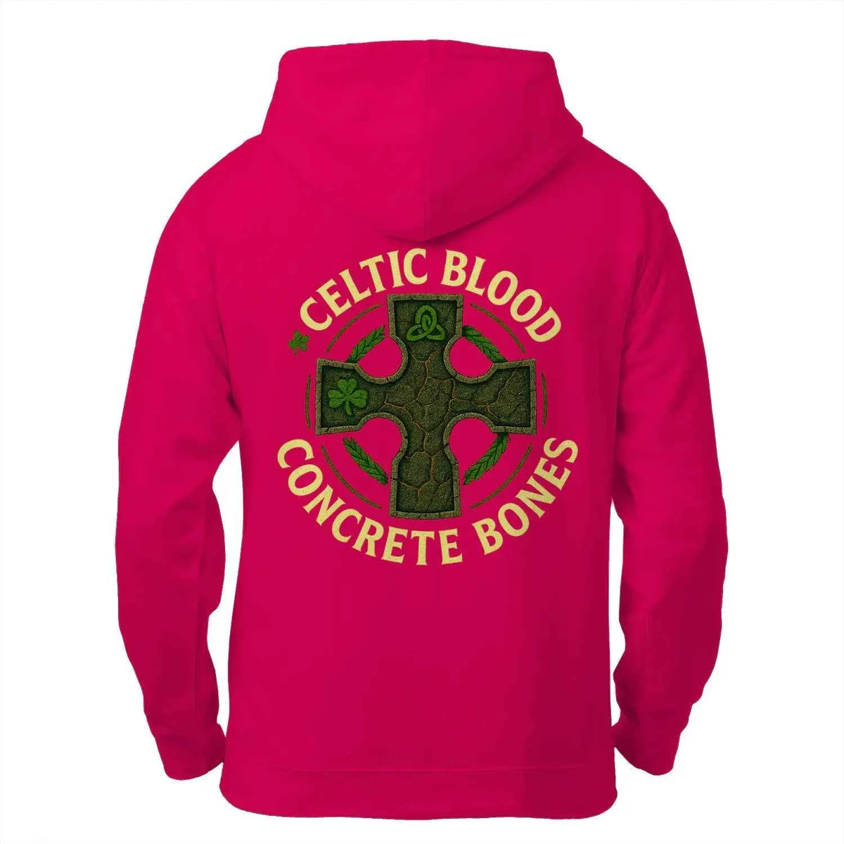 Celtic Zip Hoodie - Blood Concrete Bones Design, Unisex - Celtic Wolfwear