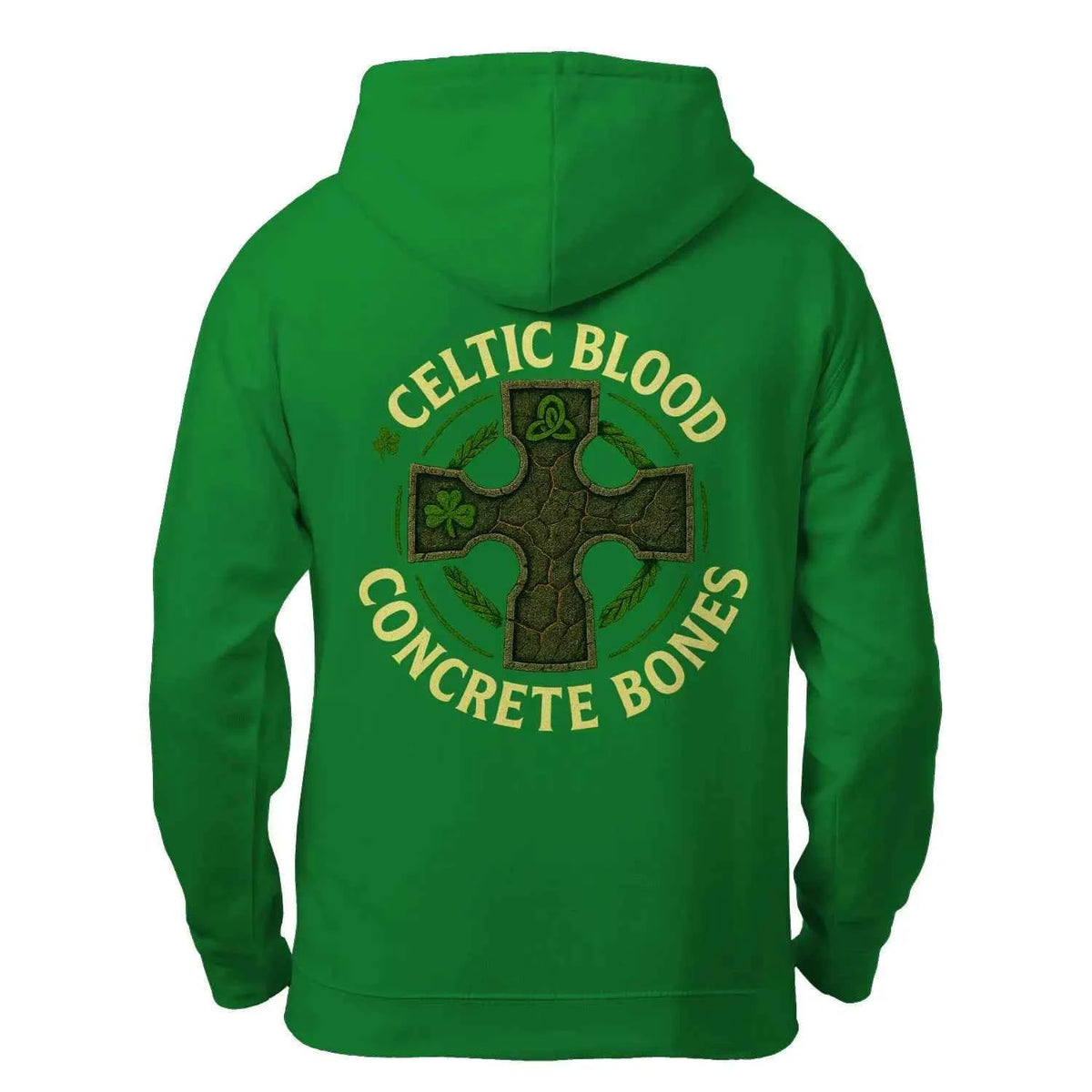 Celtic Blood Hoodie - Unisex Zip Hoodie Concrete Bones Design — product detail view