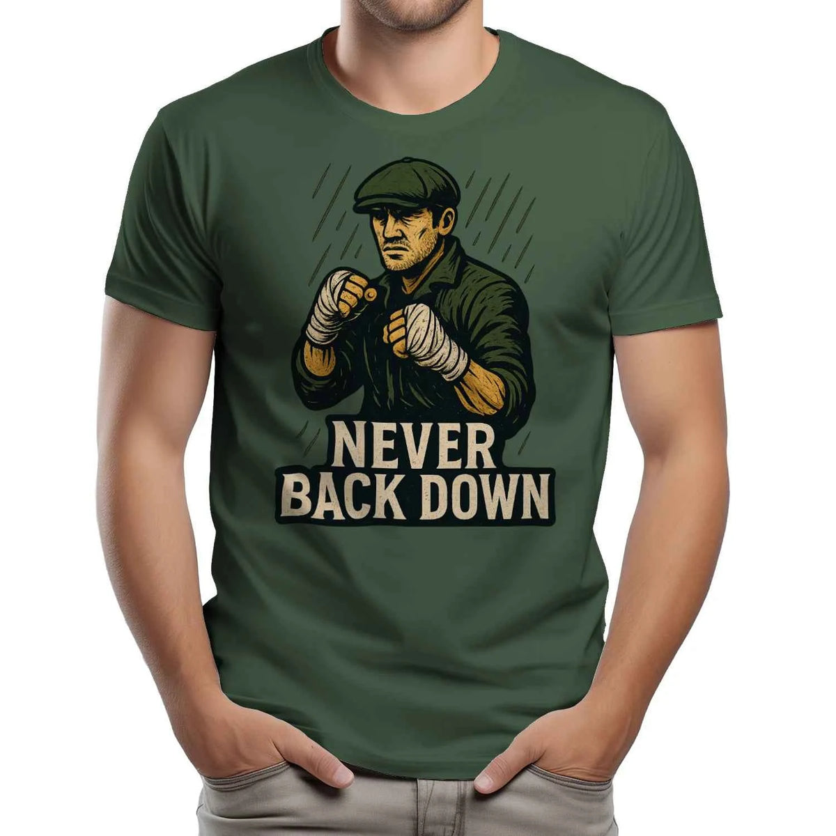 Irish T-Shirt - Never Back Down, Unisex Matchday Wear - Celtic Wolfwear