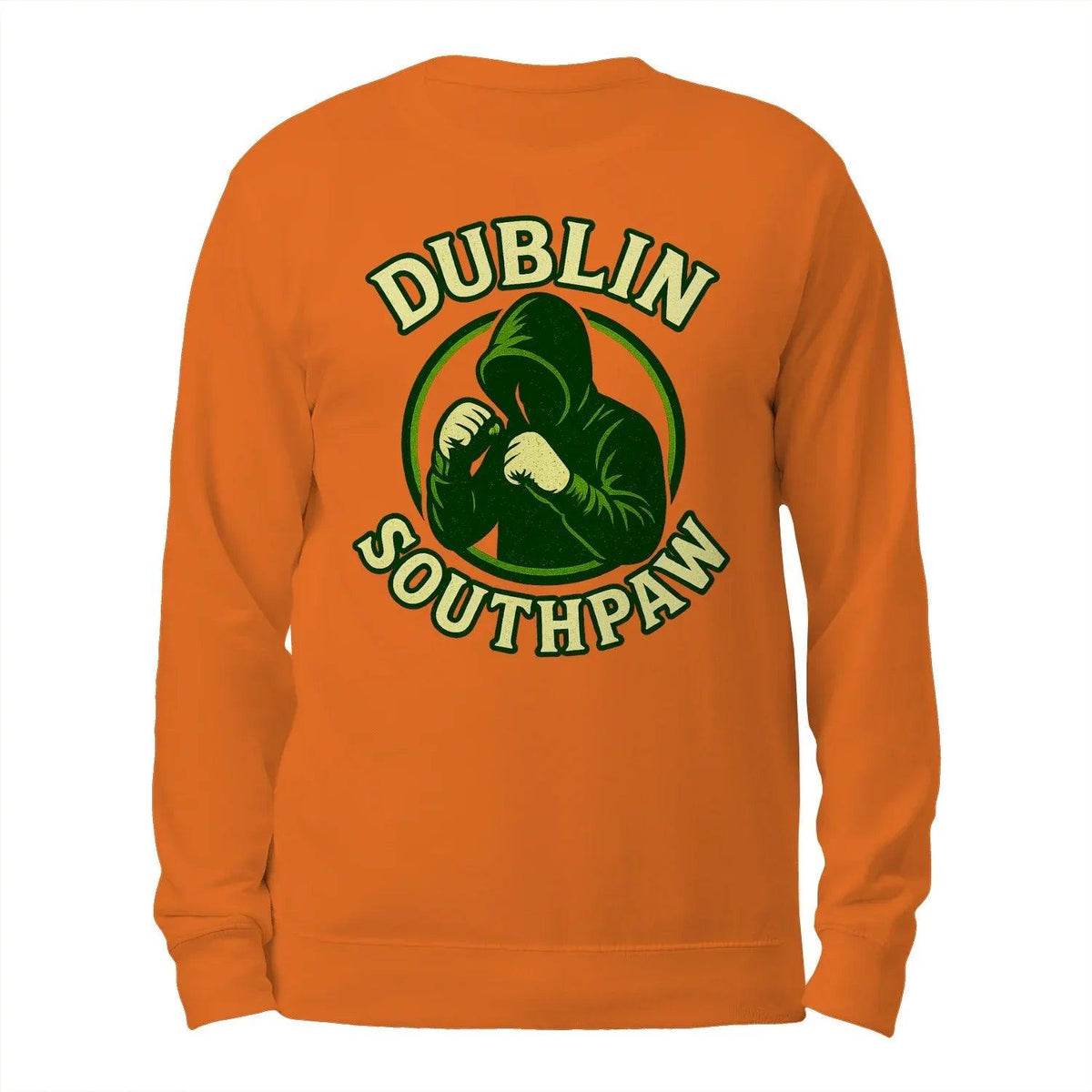 Orange Dublin Southpaw sweatshirt, back logo print