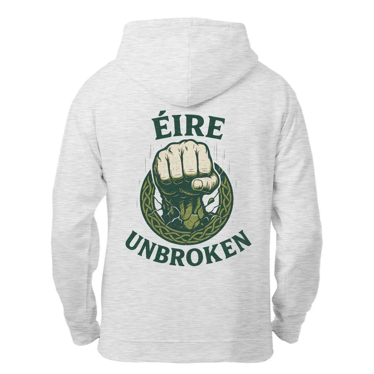 Irish Zip Hoodie - Éire Unbroken, Unisex Matchday Wear - Celtic Wolfwear