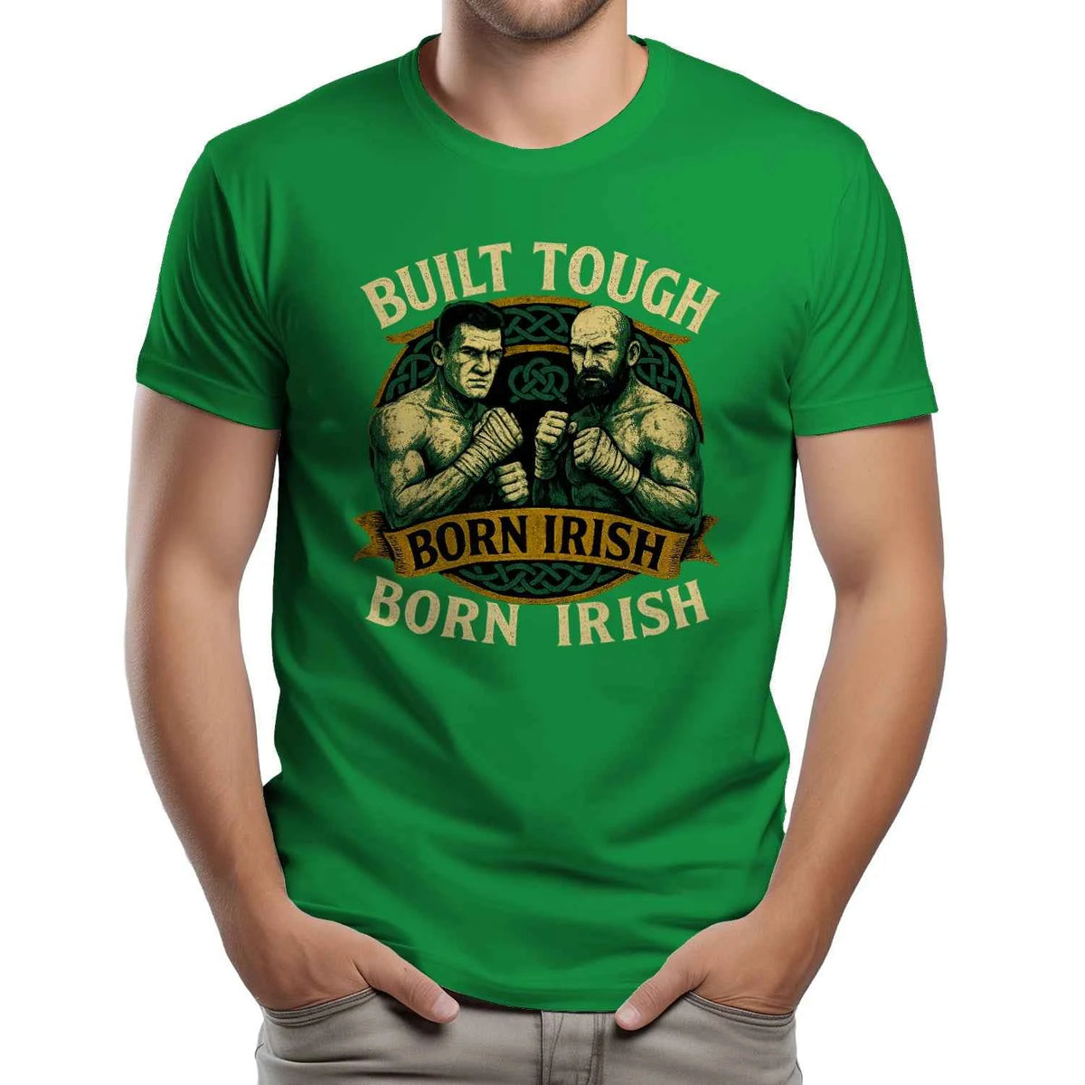 Irish Born Built Tough Soft T-Shirt — product detail view