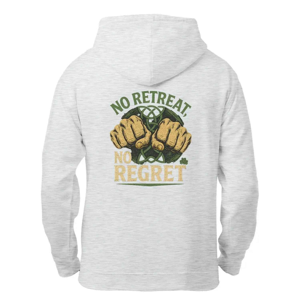 Irish Zip Hoodie - No Retreat No Regret Unisex Streetwear - Celtic Wolfwear