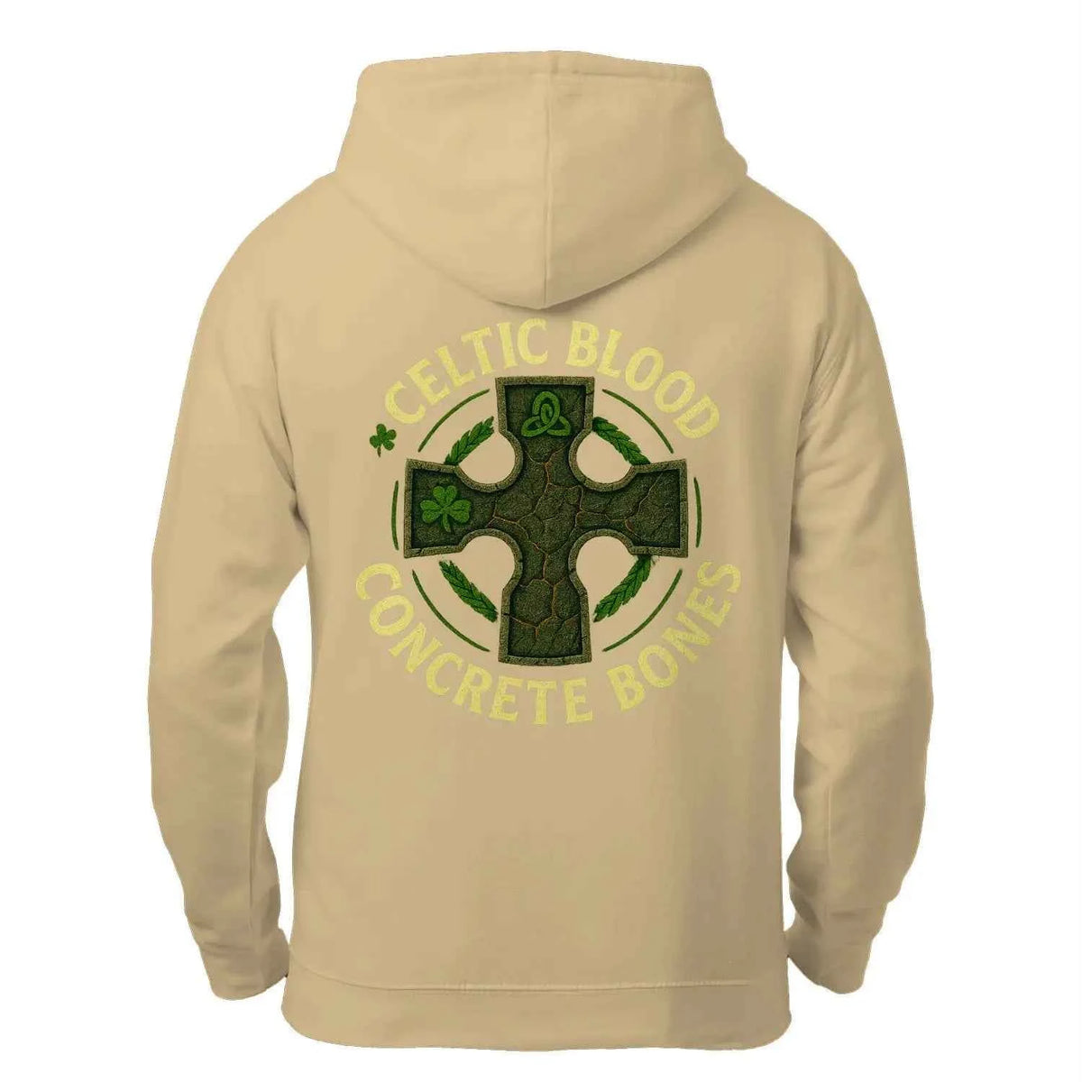 Celtic Blood Hoodie - Unisex Zip Hoodie Concrete Bones Design — product detail view