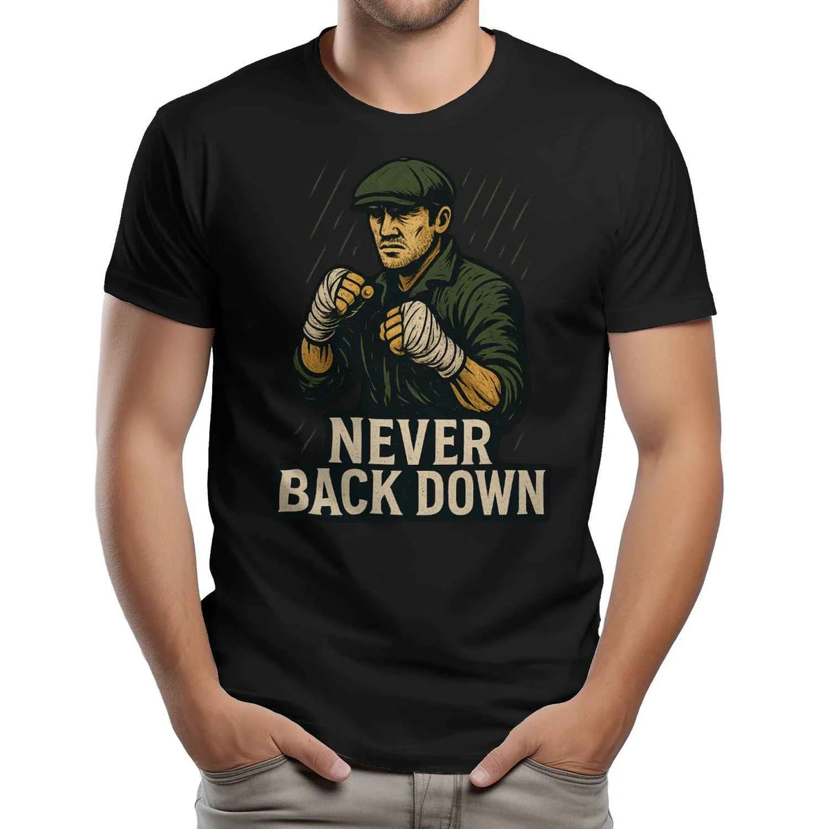 Irish Never Back Down Ireland Softstyle T-Shirt — product detail view