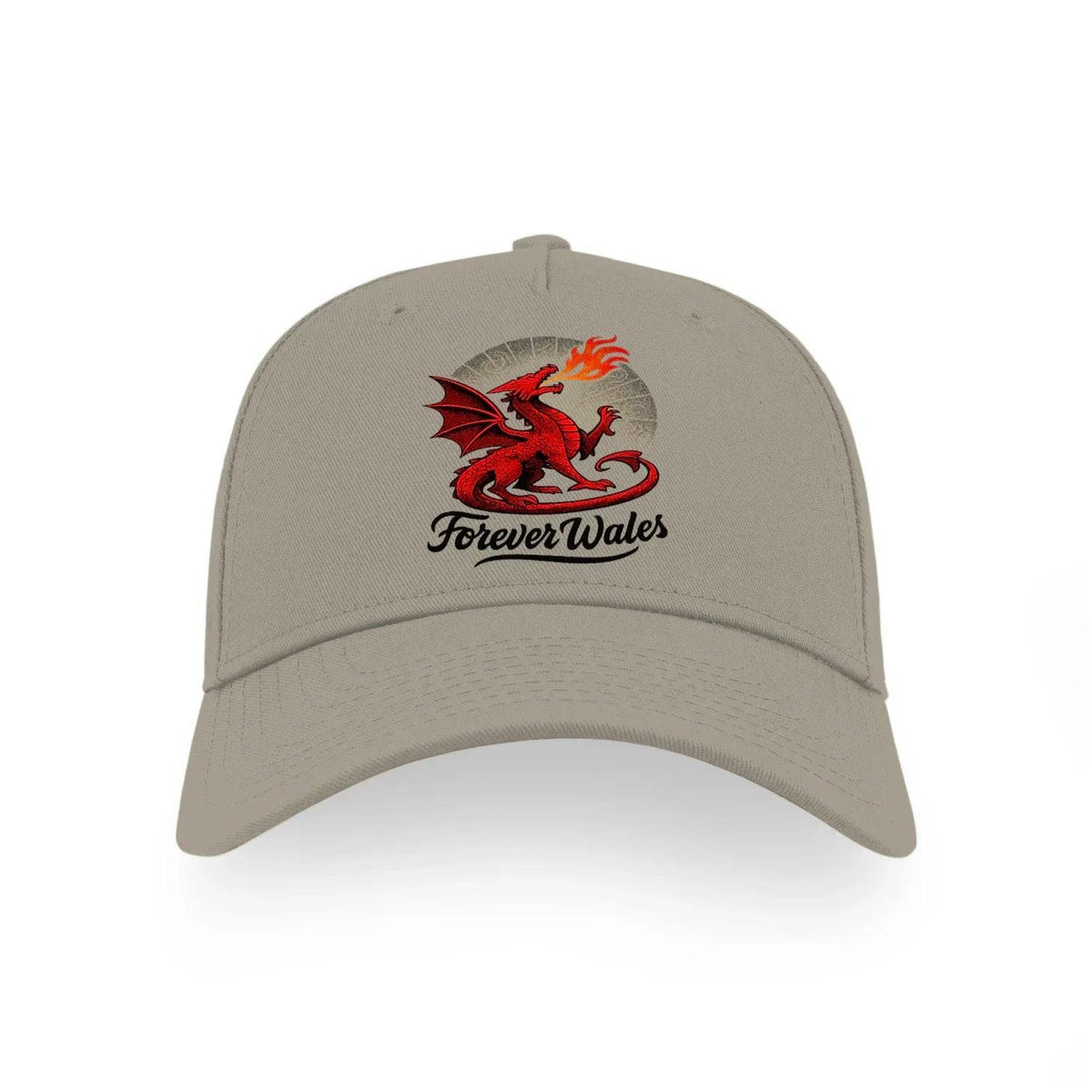 Light grey baseball cap with red dragon crest and “ForeverWales” logo on front panel