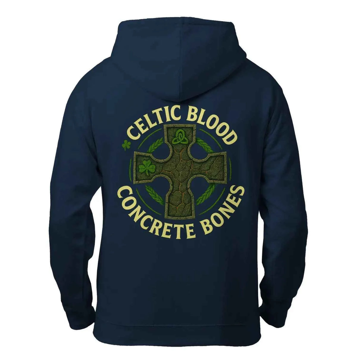 Celtic Zip Hoodie - Blood Concrete Bones Design, Unisex - Celtic Wolfwear