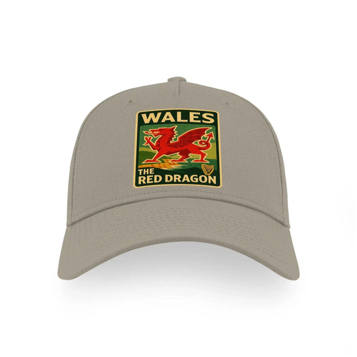 Light grey baseball cap with Wales Red Dragon front crest