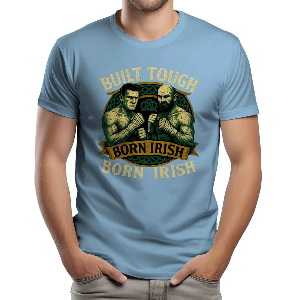 Irish Born Built Tough Soft T-Shirt — product detail view