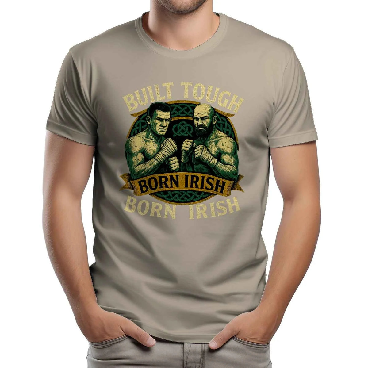 Irish T-Shirt - Born Built Tough, Unisex Matchday Wear - Celtic Wolfwear