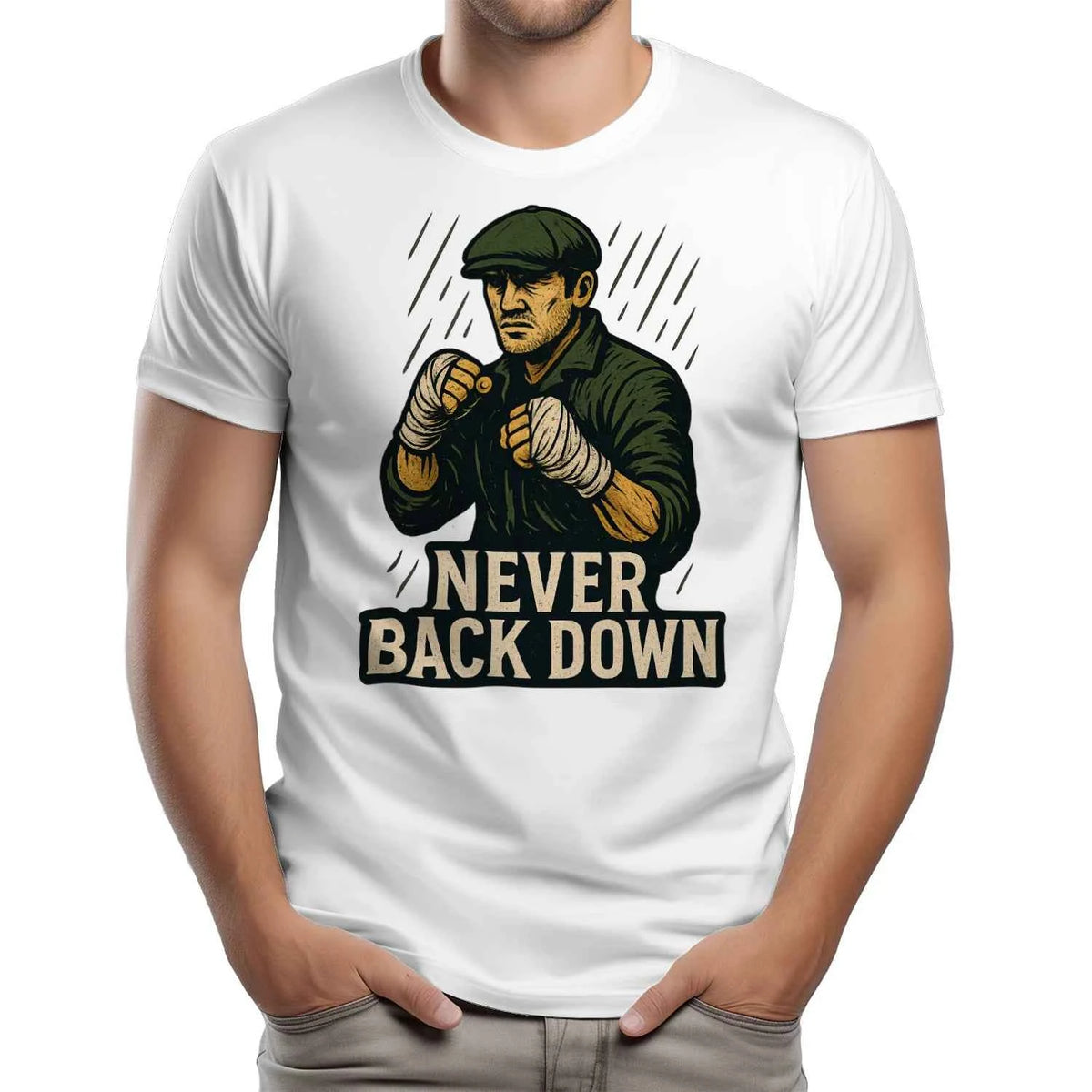 Irish Never Back Down Ireland Softstyle T-Shirt — product detail view