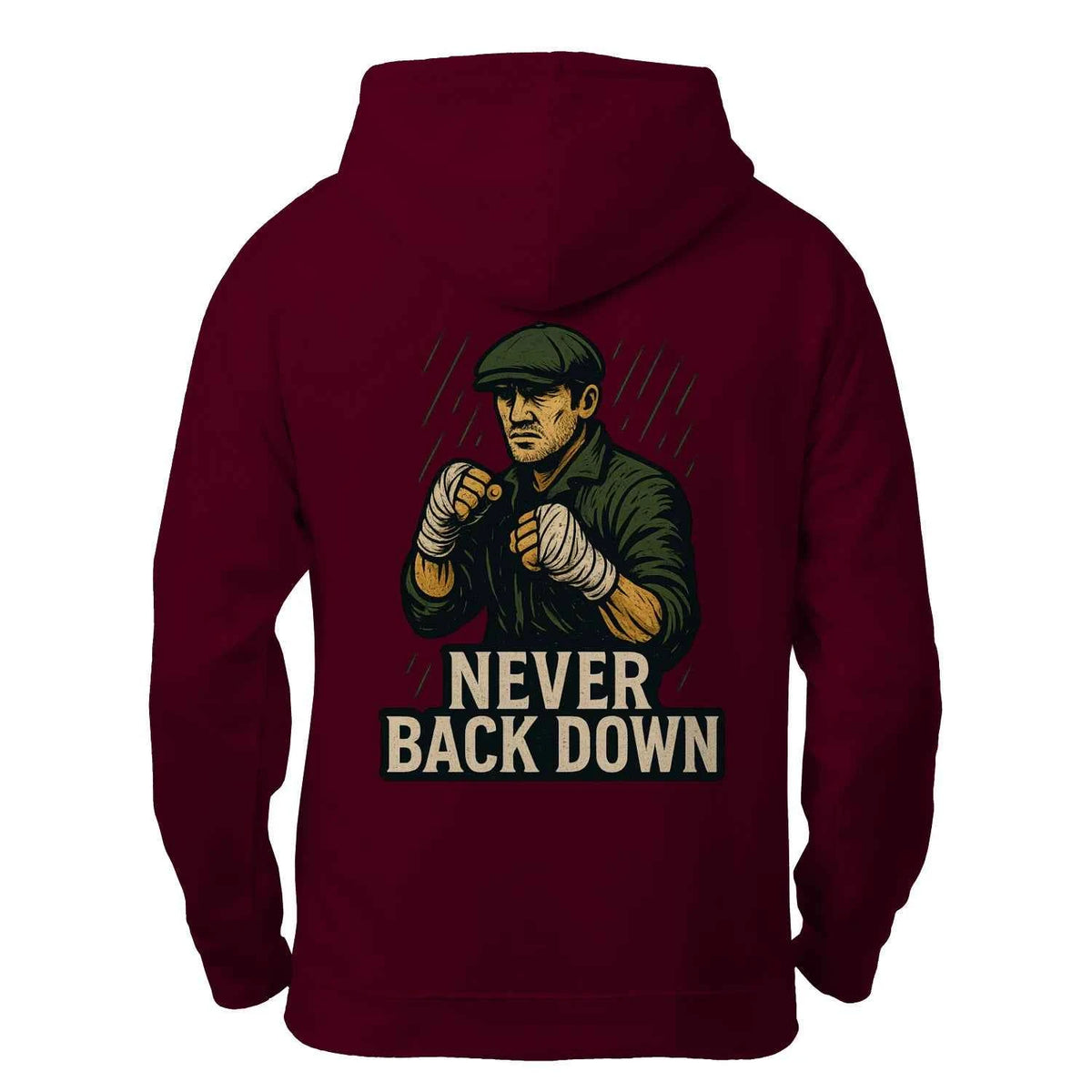 Irish Never Back Down Zip Hoodie – Heritage Streetwear Gift — product detail view