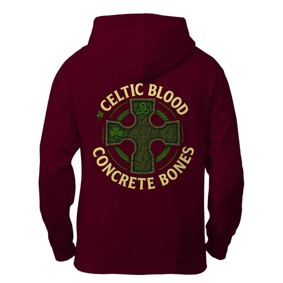 Celtic Zip Hoodie - Blood Concrete Bones Design, Unisex - Celtic Wolfwear