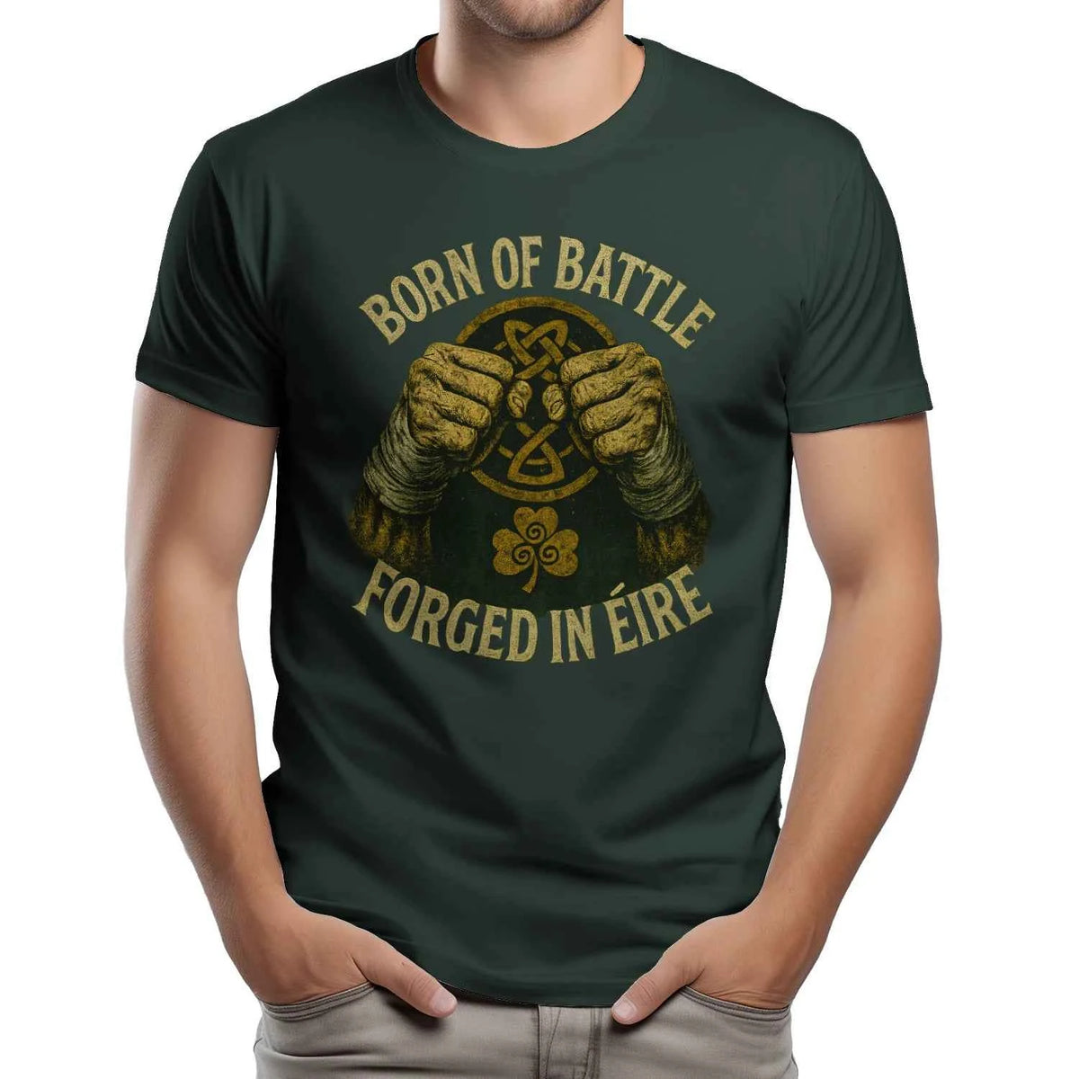 Irish Born Of Battle Forged In T-Shirt — product detail view