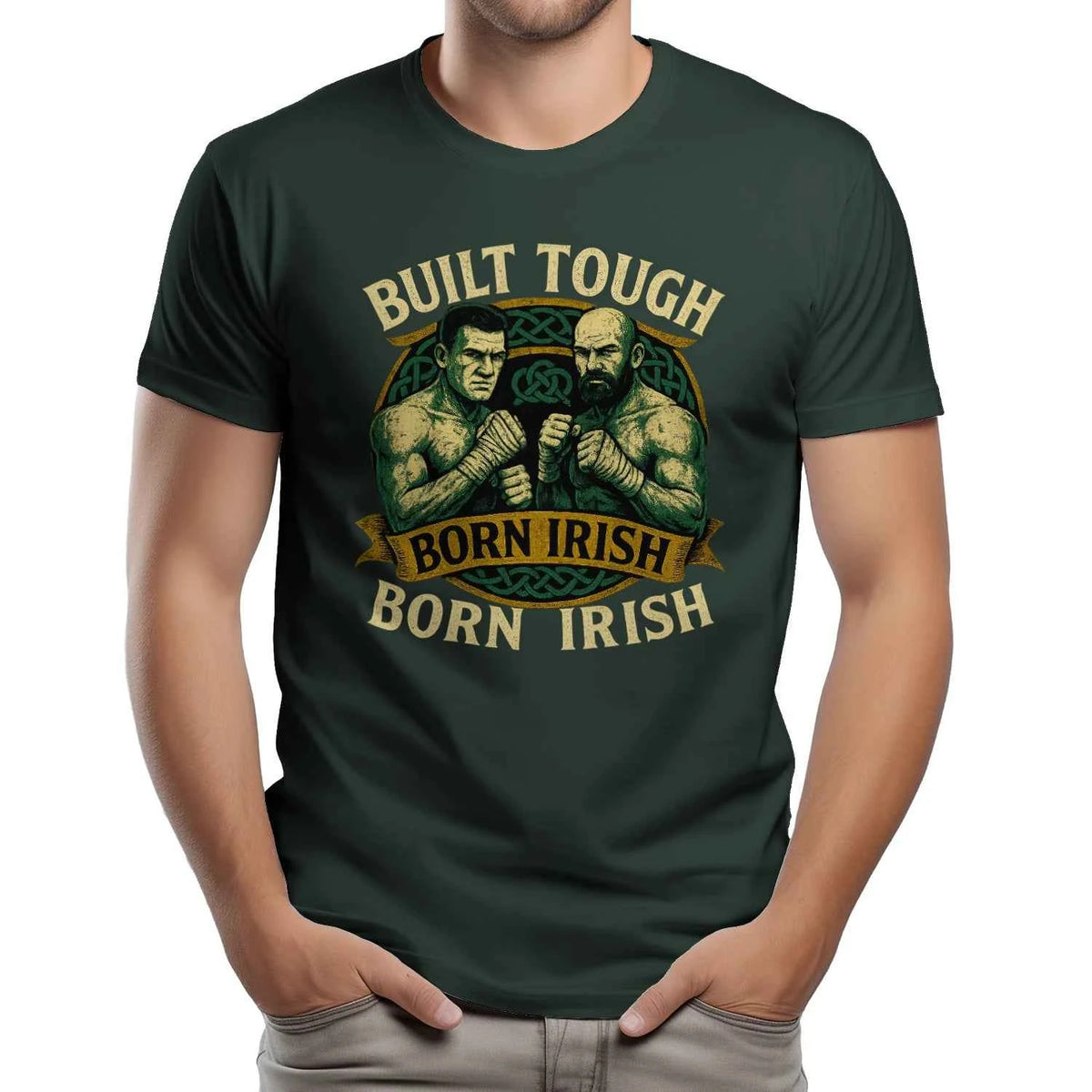 Irish Born Built Tough Soft T-Shirt — product detail view
